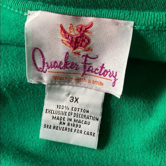 Quacker Factory Top Green Sequin Top Blouse Sz 3X - Picture 5 of 6